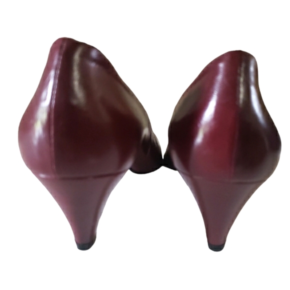 Vero Cuoio Camille Unglik Italian Designer Vintage Red/ Maroon Heels Size 10.5 - Picture 8 of 14